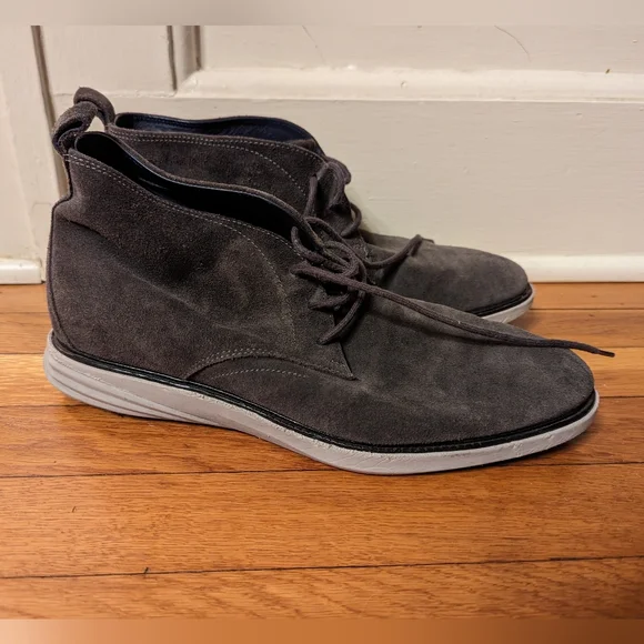 Cole Haan GrandEvolution Chukka Boots Mens 8.5 Grey Suede C26401 Cole Haan Grand Evolution Gray Suede Chukka | Mercari main image 4